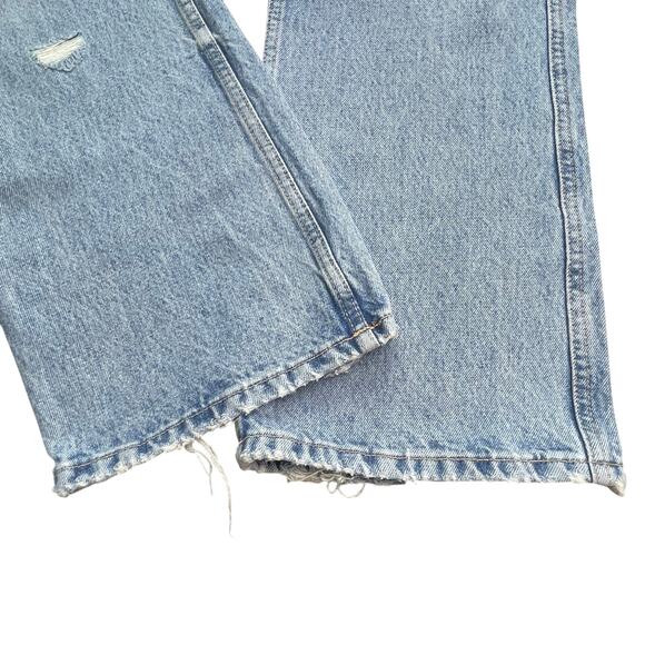 NWT ZARA Low Rise Super Wide Leg Jeans Size 0 Destroyed DIstressing Detail - Picture 11 of 12